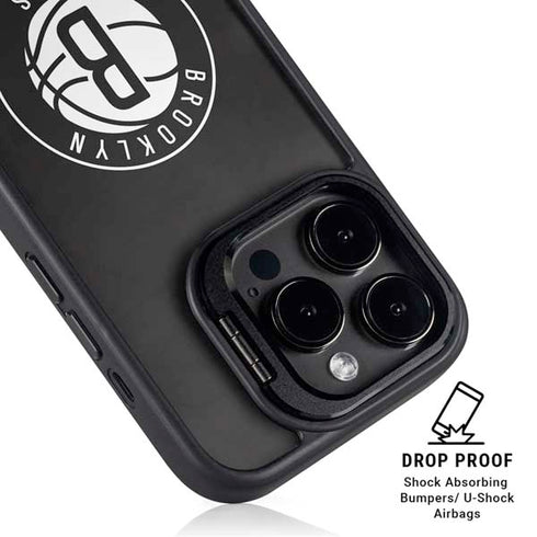 NBA Brooklyn Nets Distressed iPhone 15 Pro Kickstand Case